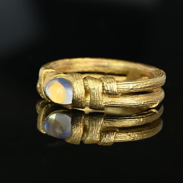 Vintage 14K Gold Blue Moonstone Ring by Charles Supplee - Boylerpf