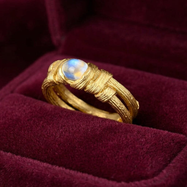 Vintage 14K Gold Blue Moonstone Ring by Charles Supplee - Boylerpf