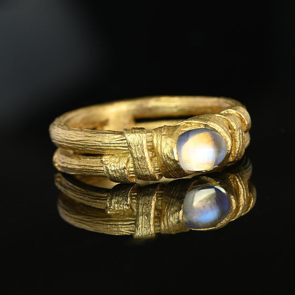 Vintage 14K Gold Blue Moonstone Ring by Charles Supplee - Boylerpf