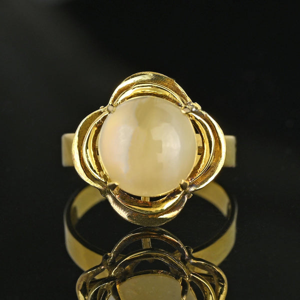 Vintage 14K Gold Cabochon Moonstone Ring - Boylerpf