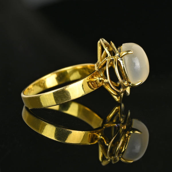 Vintage 14K Gold Cabochon Moonstone Ring - Boylerpf