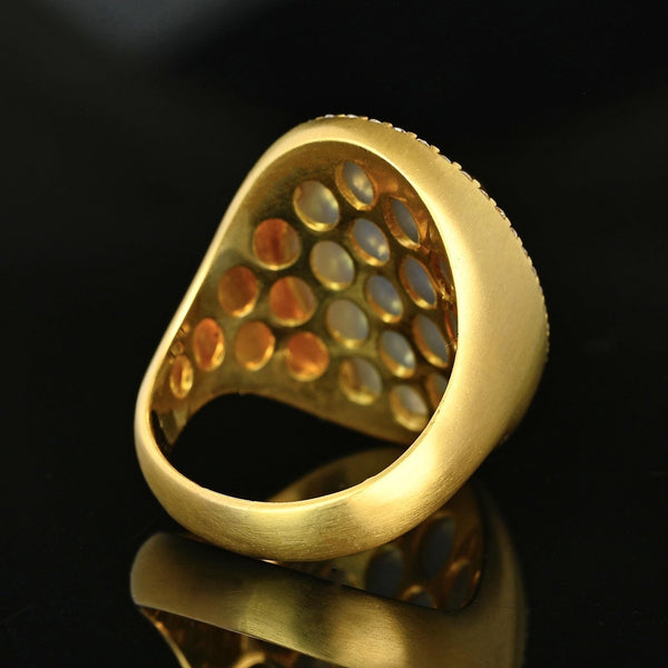 Roberto Coin 18K Gold Rutilated Quartz Diamond Halo Ring
