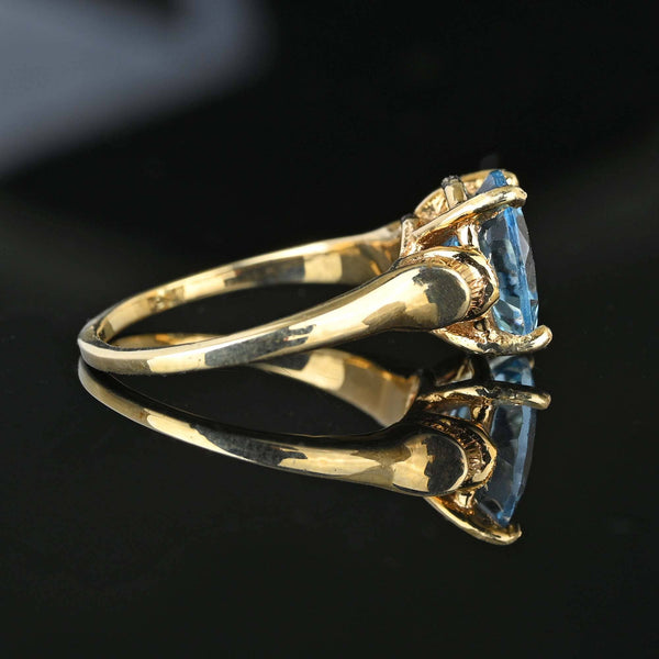 Fine Vintage 4.5 Carat Swiss Blue Topaz Ring in Gold - Boylerpf