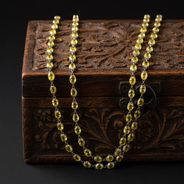 Reversible Yellow Sapphire & Diamond 40" Gold Necklace - Boylerpf