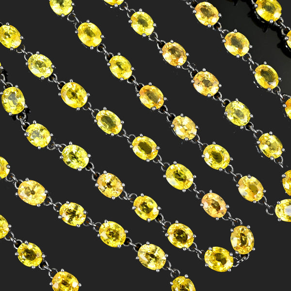 Reversible Yellow Sapphire & Diamond 40" Gold Necklace - Boylerpf