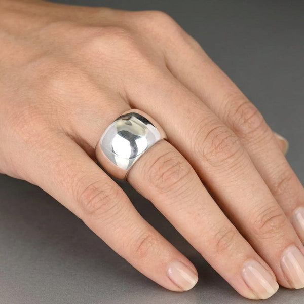Vintage H. Fred Skaggs Sterling Silver Wide Band Ring - Boylerpf