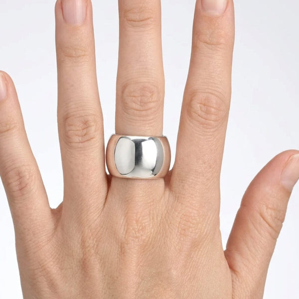 Vintage H. Fred Skaggs Sterling Silver Wide Band Ring - Boylerpf