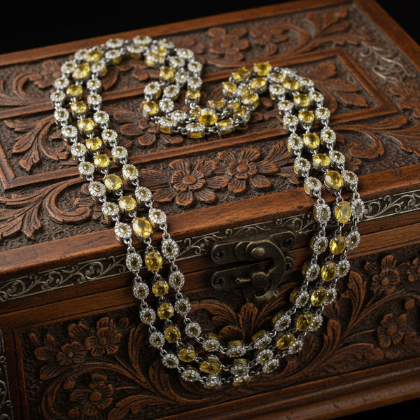 Reversible Yellow Sapphire & Diamond 40" Gold Necklace - Boylerpf