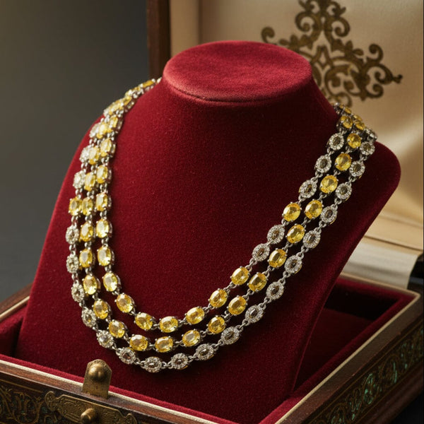 Reversible Yellow Sapphire & Diamond 40" Gold Necklace - Boylerpf