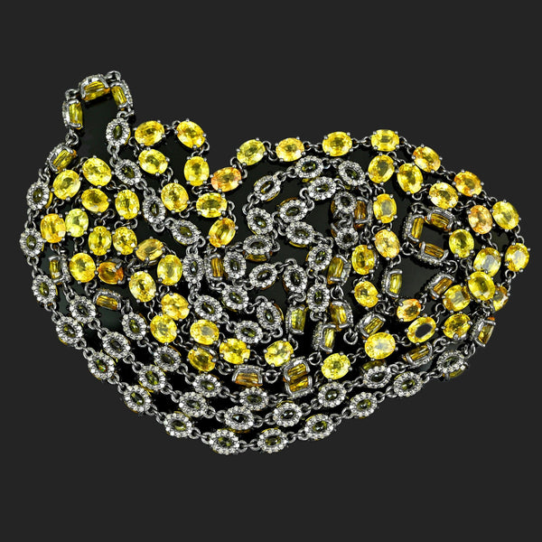 Reversible Yellow Sapphire & Diamond 40" Gold Necklace - Boylerpf