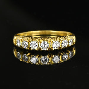 Vintage 18K Gold Seven Stone .50 CTW Diamond Ring Band - Boylerpf