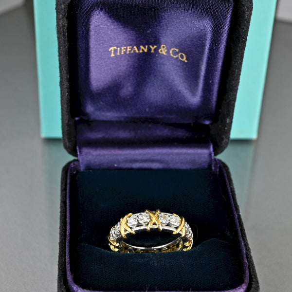 Tiffany & Co Schlumberger 18K Yellow Gold Diamond Band Ring