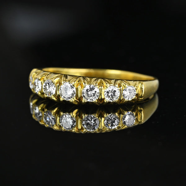 Vintage 18K Gold Seven Stone .50 CTW Diamond Ring Band - Boylerpf