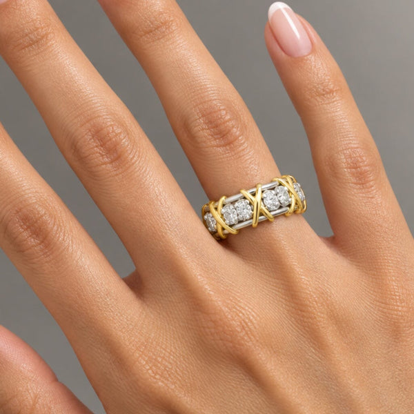 Tiffany & Co Schlumberger 18K Yellow Gold Diamond Band Ring