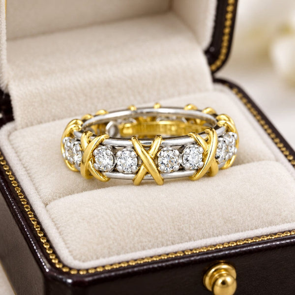 Tiffany & Co Schlumberger 18K Yellow Gold Diamond Band Ring