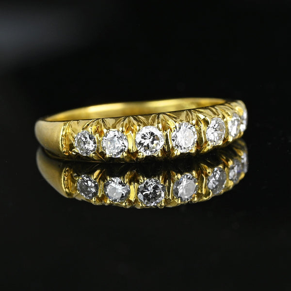 Vintage 18K Gold Seven Stone .50 CTW Diamond Ring Band - Boylerpf