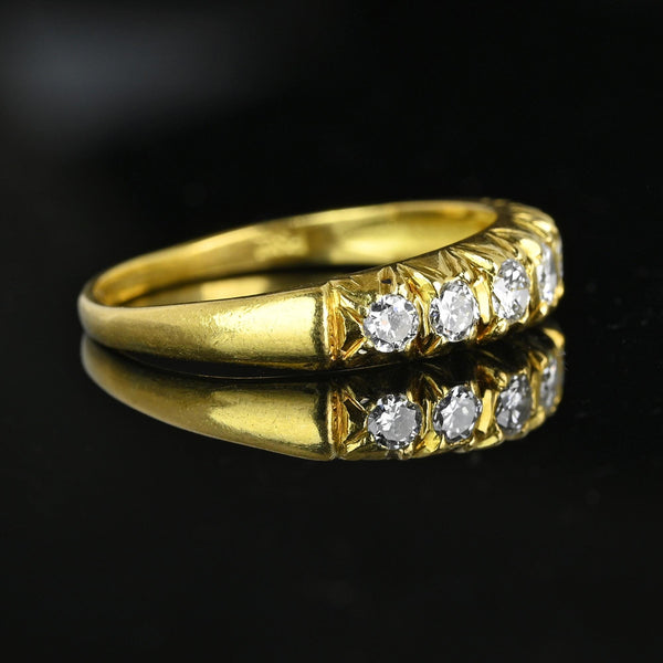 Vintage 18K Gold Seven Stone .50 CTW Diamond Ring Band - Boylerpf