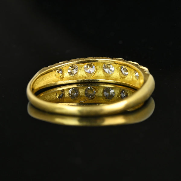 Vintage 18K Gold Seven Stone .50 CTW Diamond Ring Band - Boylerpf