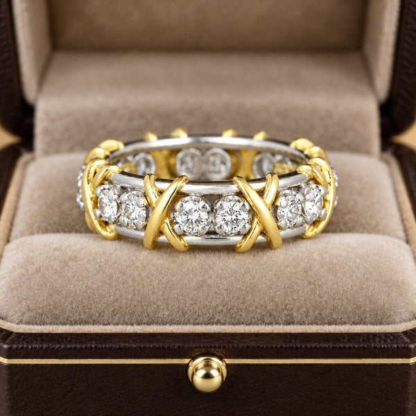 Tiffany & Co Schlumberger 18K Yellow Gold Diamond Band Ring