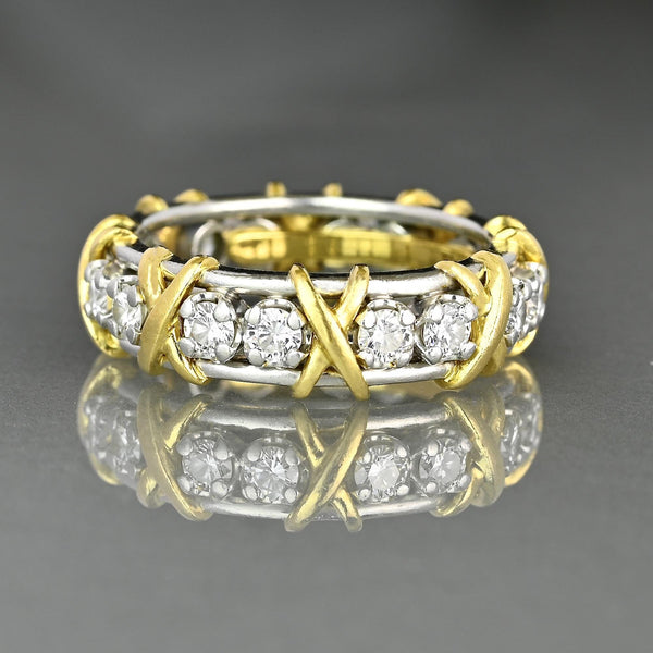 Tiffany & Co Schlumberger 18K Yellow Gold Diamond Band Ring