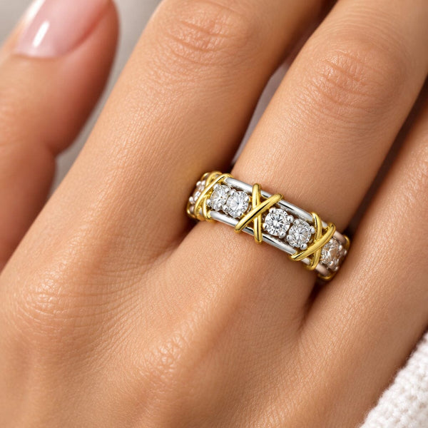 Tiffany & Co Schlumberger 18K Yellow Gold Diamond Band Ring