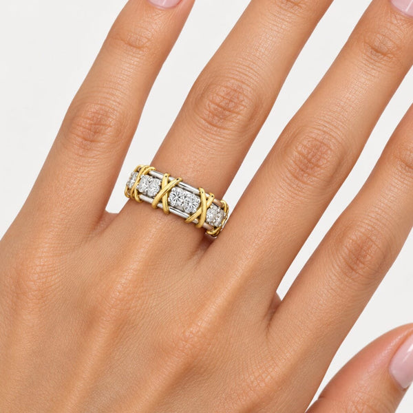 Tiffany & Co Schlumberger 18K Yellow Gold Diamond Band Ring