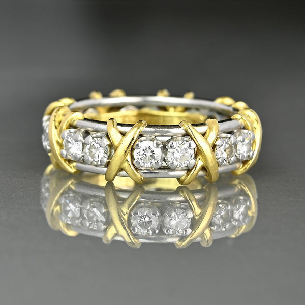 Tiffany & Co Schlumberger 18K Yellow Gold Diamond Band Ring