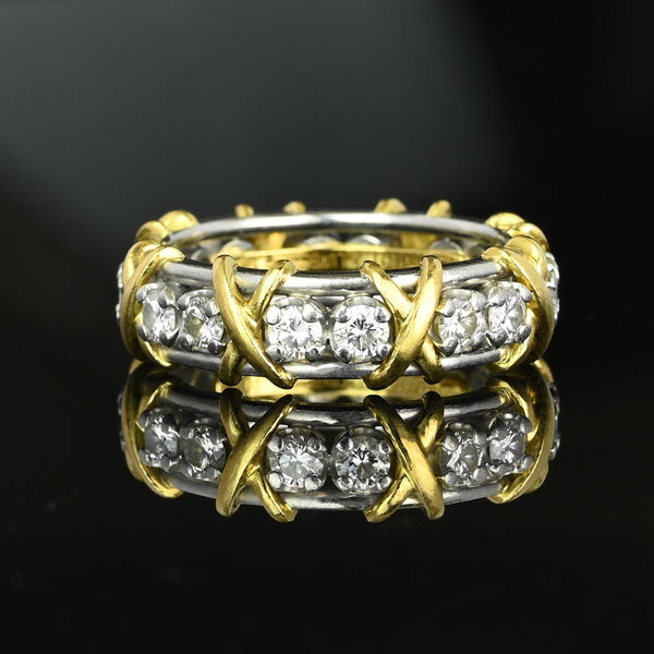 Tiffany & Co Schlumberger 18K Yellow Gold Diamond Band Ring