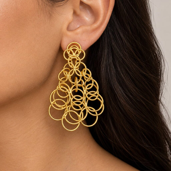 Buccellati Hawaii 18K Gold Chandelier Earrings