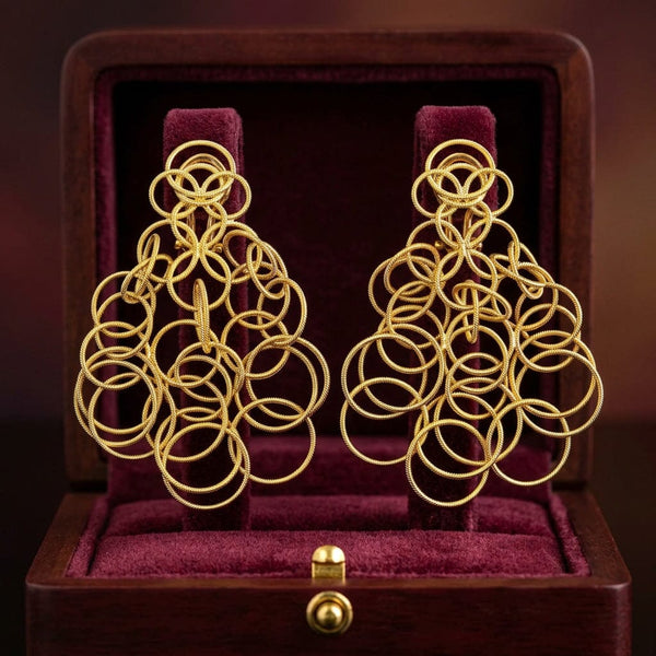 Buccellati Hawaii 18K Gold Chandelier Earrings