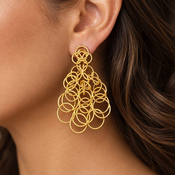 Buccellati Hawaii 18K Gold Chandelier Earrings