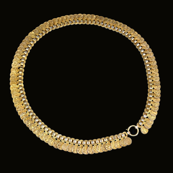 Antique Sterling Silver Gold Vermeil Fringe Collar Necklace - Boylerpf