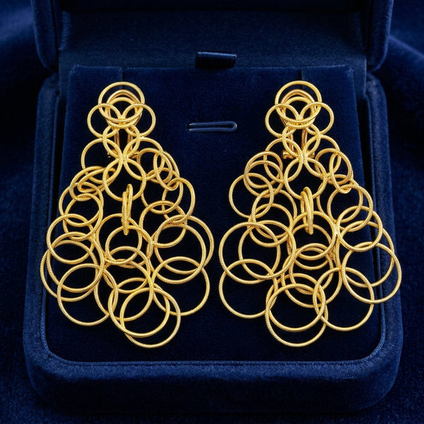 Buccellati Hawaii 18K Gold Chandelier Earrings