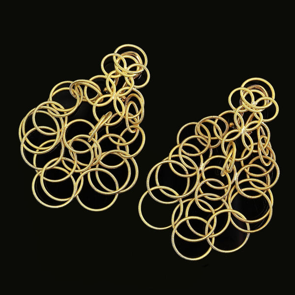 Buccellati Hawaii 18K Gold Chandelier Earrings