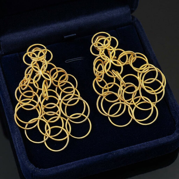 Buccellati Hawaii 18K Gold Chandelier Earrings