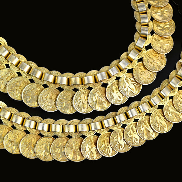 Antique Sterling Silver Gold Vermeil Fringe Collar Necklace - Boylerpf