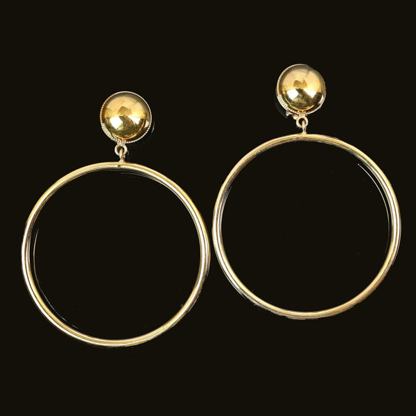 Vintage Dolce & Gabbana Gold Hoop Clip-On Earrings