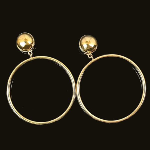 Vintage Dolce & Gabbana Gold Hoop Clip-On Earrings