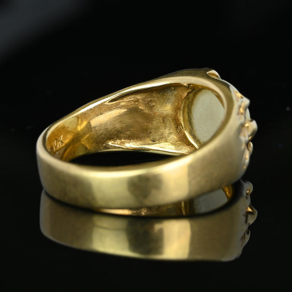 Comet and Star Carved Man In The Moon Ring Wide Band - Boylerpf