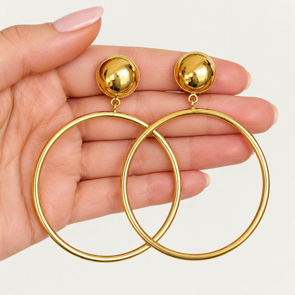 Vintage Dolce & Gabbana Gold Hoop Clip-On Earrings
