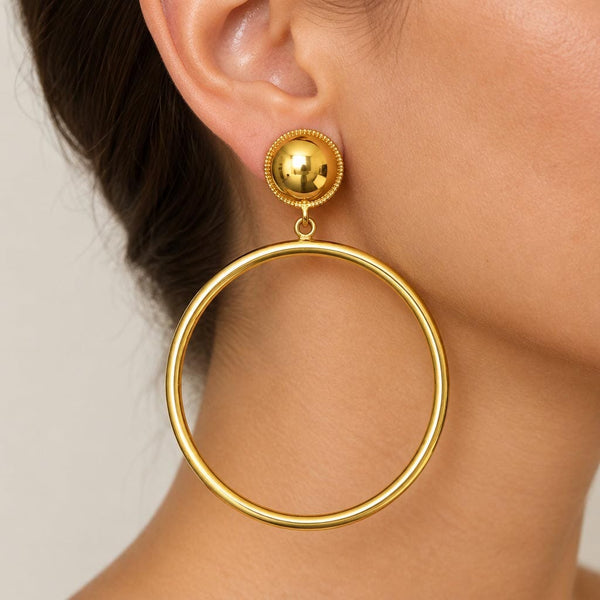 Vintage Dolce & Gabbana Gold Hoop Clip-On Earrings