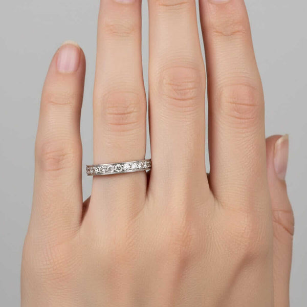 Mid-Century Platinum Diamond Eternity Band - Boylerpf