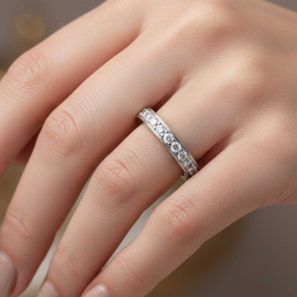 Mid-Century Platinum Diamond Eternity Band - Boylerpf
