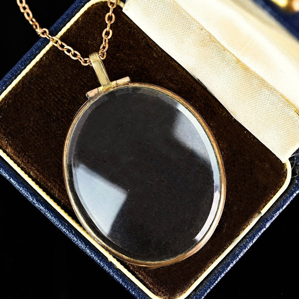 Antique Double Sided Glass Oval Georgian Locket - Boylerpf
