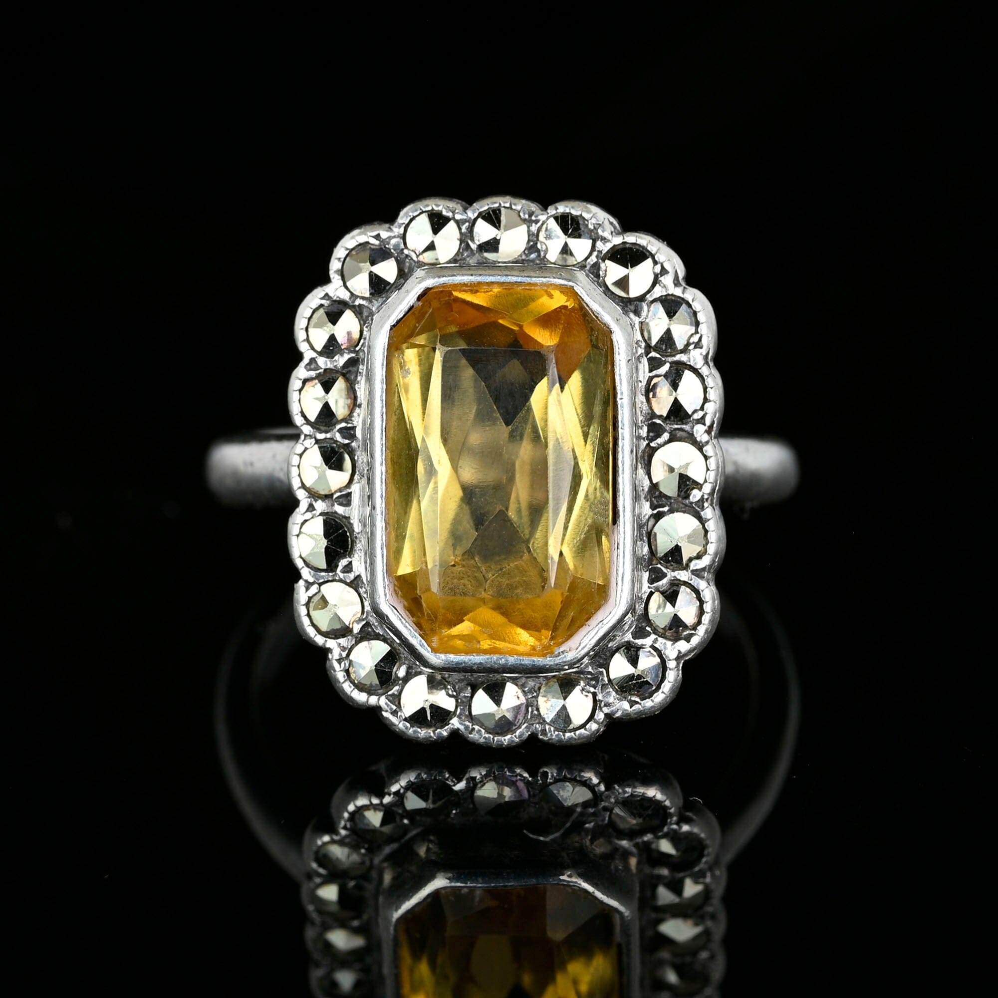 Yellow gold marcasite ring online