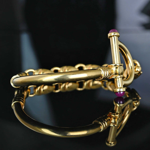 Italian 14K Gold Multi Gem Bracelet Ruby Amethyst Topaz Gems - Boylerpf