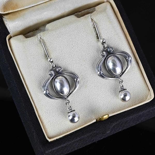 Contemporary Georg Jensen Sterling Silver Drop Earrings - Boylerpf