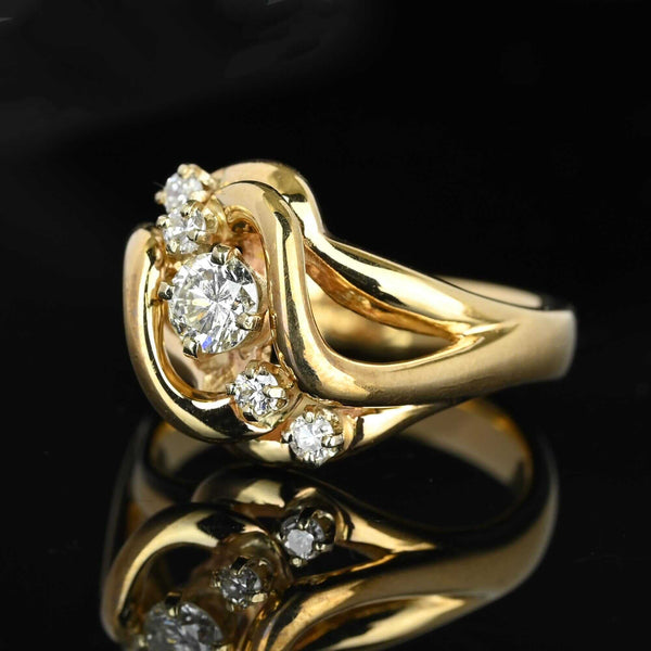 Vintage 14K Gold .50 CTW Diamond Love Knot Ring - Boylerpf