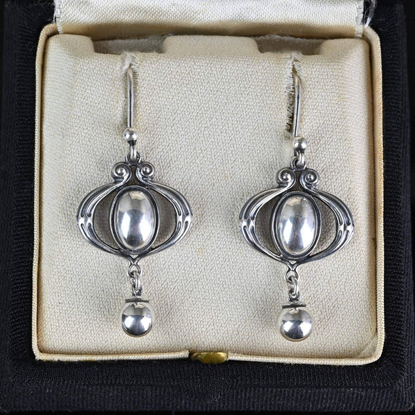 Contemporary Georg Jensen Sterling Silver Drop Earrings - Boylerpf