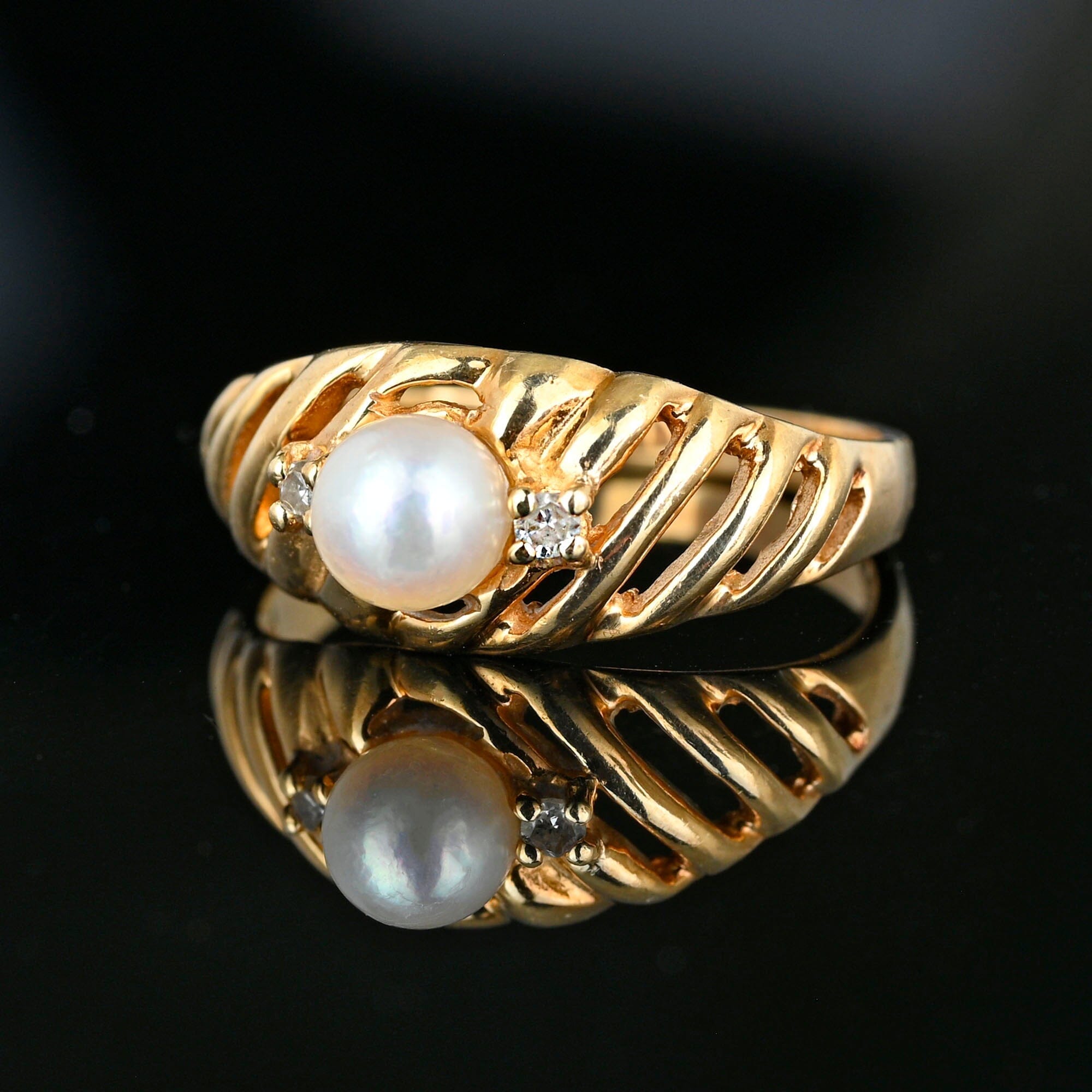 Vintage high quality 10 k gold shrimp dome ring